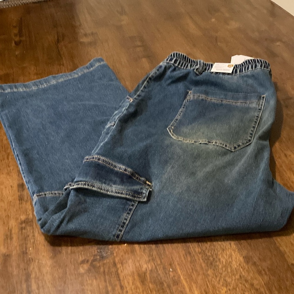 GOGO Blue Straight Leg Jeans with Distressed Details